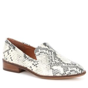 - NIB Grey Ivory Leather Snakeskin Chelsea & Violet Jenna Slip-on Loafer Shoe